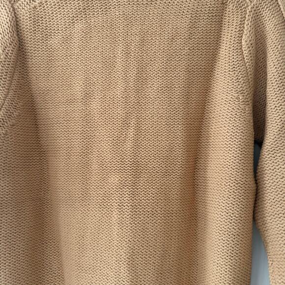 Bambergers Men Vintage Camel Cable Knit Full Zip Collared Cardigan Small NWT New - Picture 9 of 9
